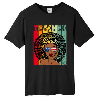 Black Teacher Afro Juneteenth Black History Month Gift Tall Fusion ChromaSoft Performance T-Shirt