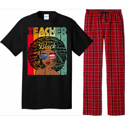 Black Teacher Afro Juneteenth Black History Month Gift Pajama Set