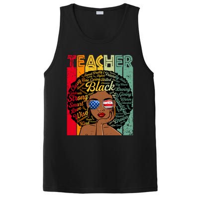 Black Teacher Afro Juneteenth Black History Month Gift PosiCharge Competitor Tank