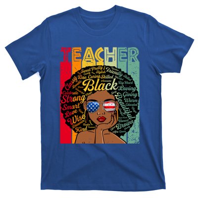 Black Teacher Afro Juneteenth Black History Month Gift T-Shirt