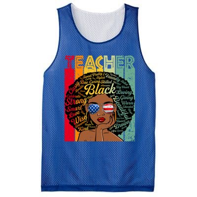 Black Teacher Afro Juneteenth Black History Month Gift Mesh Reversible Basketball Jersey Tank