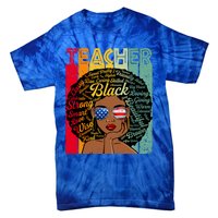 Black Teacher Afro Juneteenth Black History Month Gift Tie-Dye T-Shirt