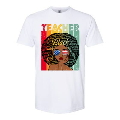 Black Teacher Afro Juneteenth Black History Month Gift Softstyle CVC T-Shirt