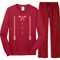 Bow Tie And Suspenders Long Sleeve Pajama Set