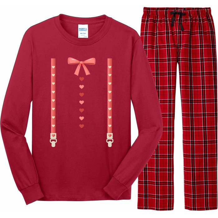 Bow Tie And Suspenders Long Sleeve Pajama Set