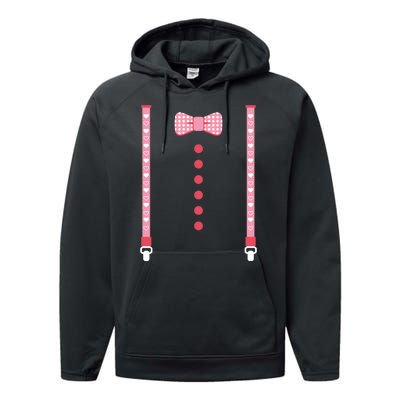 Bow Tie And Suspenders Performance Fleece Hoodie