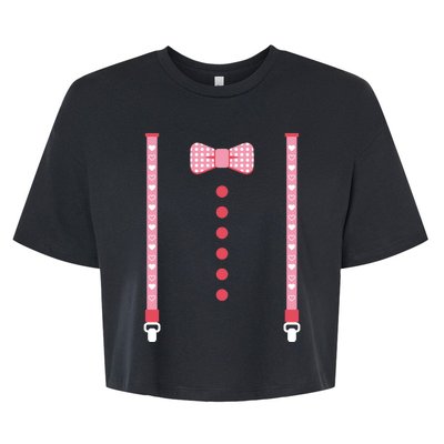 Bow Tie And Suspenders Bella+Canvas Jersey Crop Tee