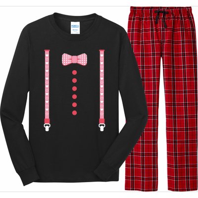 Bow Tie And Suspenders Long Sleeve Pajama Set