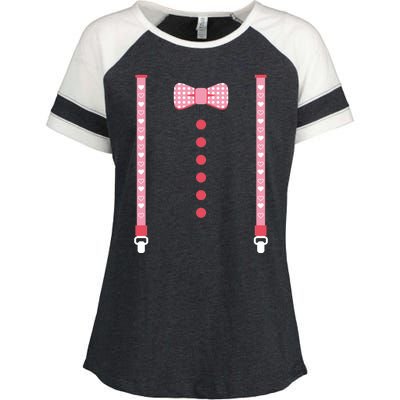 Bow Tie And Suspenders Enza Ladies Jersey Colorblock Tee