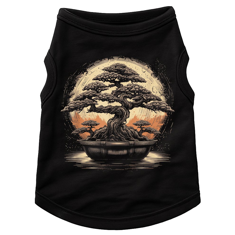 Bonsai Tree And The Rising Sun In Japan Doggie Tank