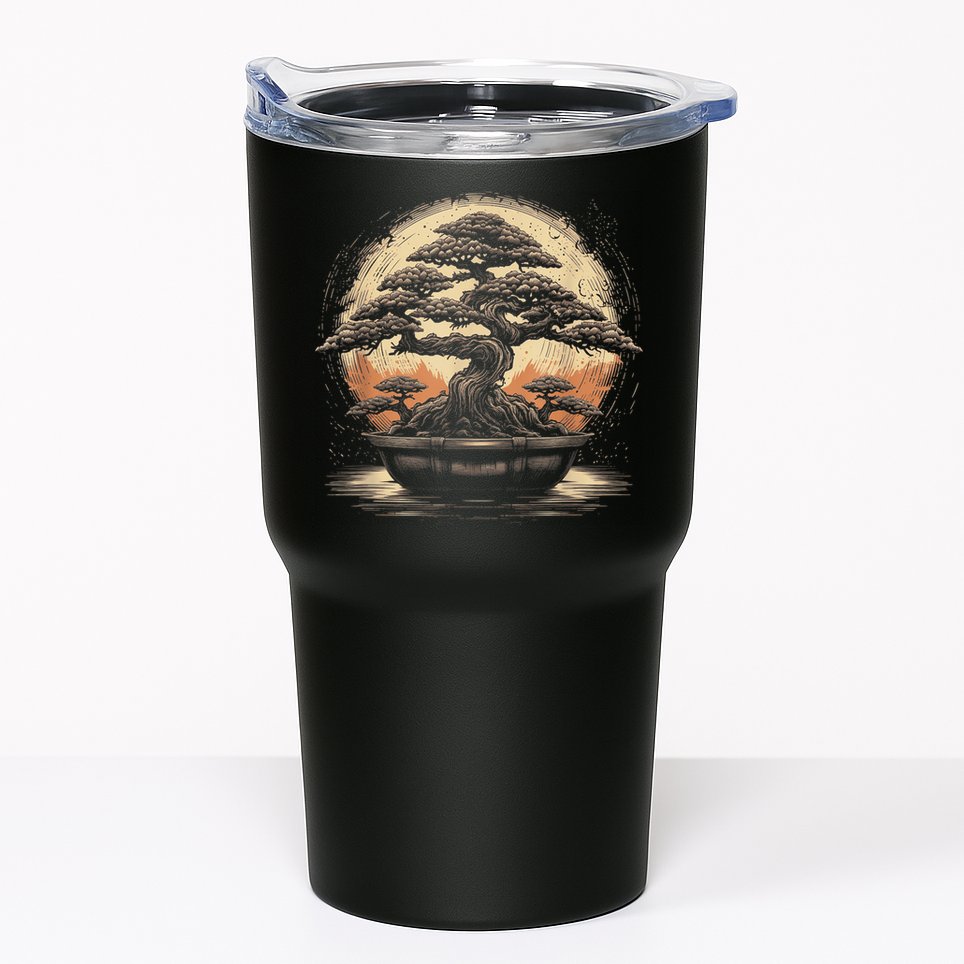 Bonsai Tree And The Rising Sun In Japan Tumbler