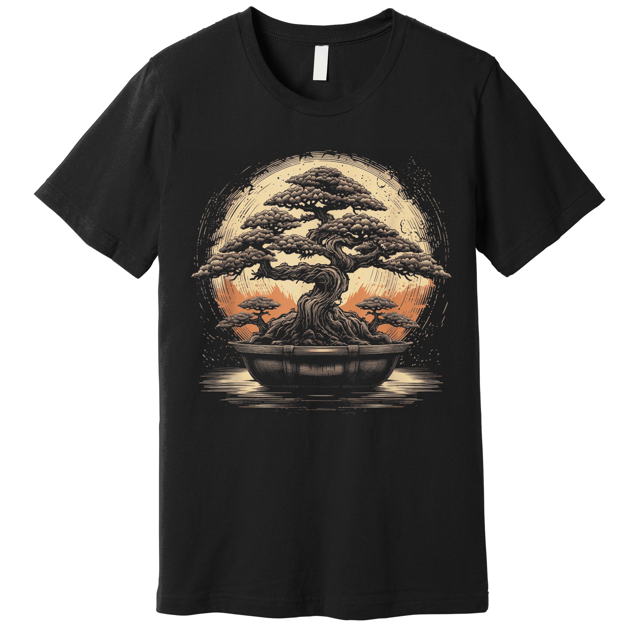Bonsai Tree And The Rising Sun In Japan Premium T-Shirt