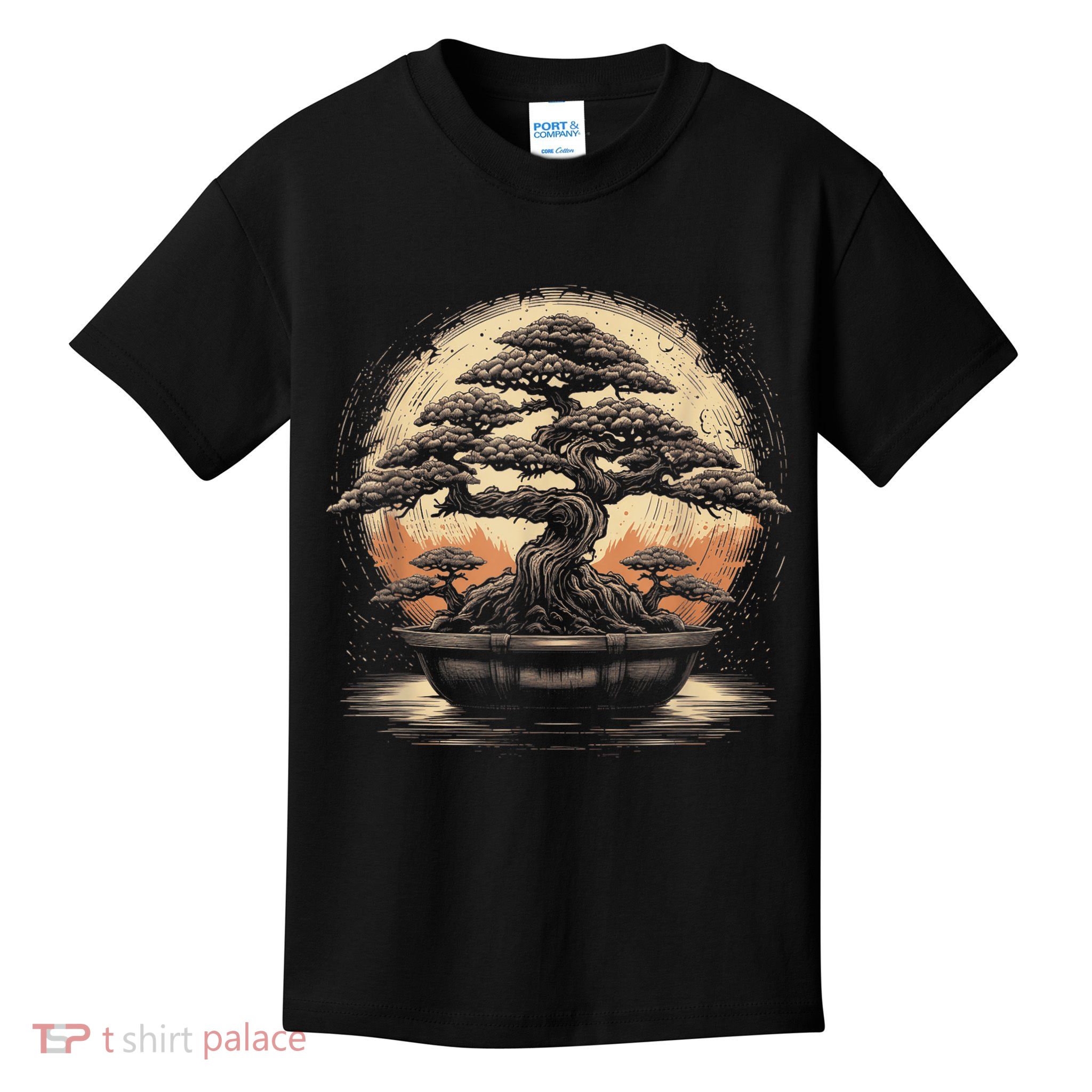 Bonsai Tree And The Rising Sun In Japan Kids T-Shirt