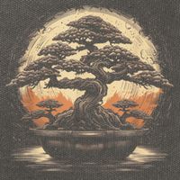 Bonsai Tree And The Rising Sun In Japan Cotton Canvas Backpack