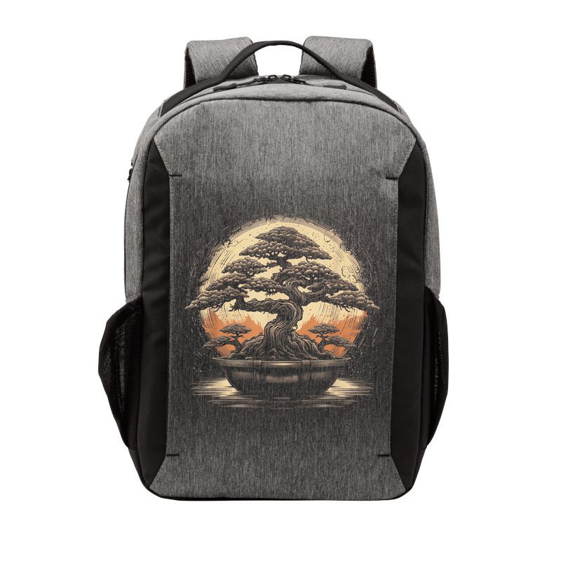 Bonsai Tree And The Rising Sun In Japan Vector Backpack