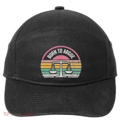 Born To Argue Retro Justice Balance Scales 7-Panel Snapback Hat
