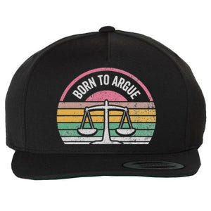 Born To Argue Retro Justice Balance Scales Wool Snapback Cap