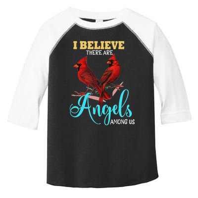Believe There Are Angels Among Of Us Cardinal Bird Lovers Toddler Fine Jersey T-Shirt