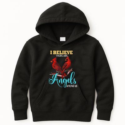 Believe There Are Angels Among Of Us Cardinal Bird Lovers Kids Hoodie