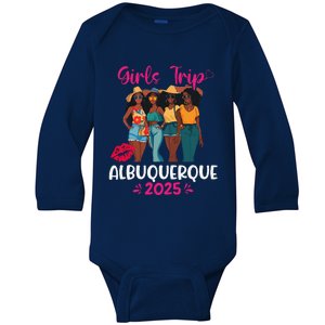 Black Trip Albuquerque 2025 Vacation Matching Baby Long Sleeve Bodysuit