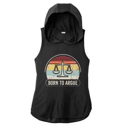 Born To Argue Retro Scales Design Ladies PosiCharge Tri-Blend Wicking Draft Hoodie Tank