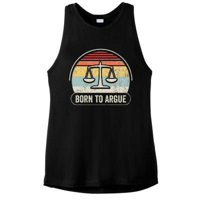 Born To Argue Retro Scales Design Ladies PosiCharge Tri-Blend Wicking Tank