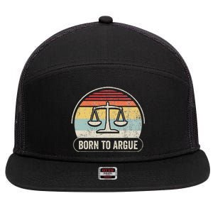 Born To Argue Retro Scales Design 7 Panel Mesh Trucker Snapback Hat