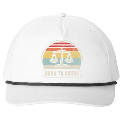 Born To Argue Retro Scales Design Snapback Five-Panel Rope Hat