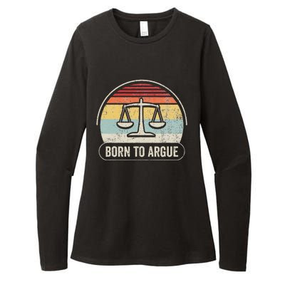 Born To Argue Retro Scales Design Womens CVC Long Sleeve Shirt