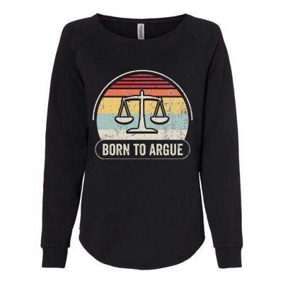 Born To Argue Retro Scales Design Womens California Wash Sweatshirt