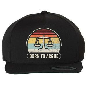 Born To Argue Retro Scales Design Wool Snapback Cap