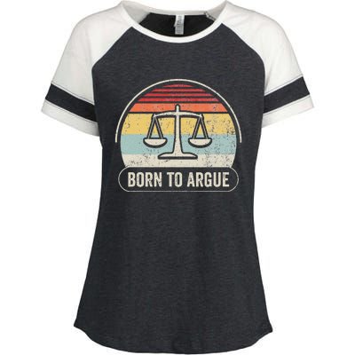 Born To Argue Retro Scales Design Enza Ladies Jersey Colorblock Tee