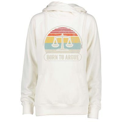 Born To Argue Retro Scales Design Womens Funnel Neck Pullover Hood