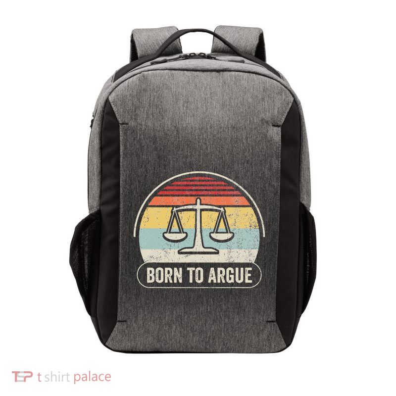 Born To Argue Retro Scales Design Vector Backpack
