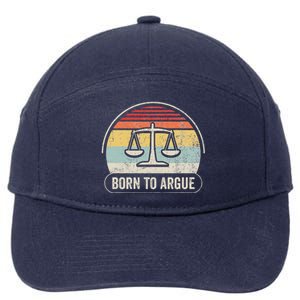 Born To Argue Retro Scales Design 7-Panel Snapback Hat