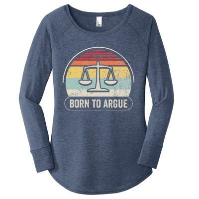 Born To Argue Retro Scales Design Women's Perfect Tri Tunic Long Sleeve Shirt