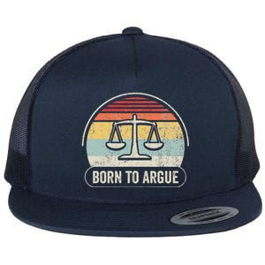 Born To Argue Retro Scales Design Flat Bill Trucker Hat