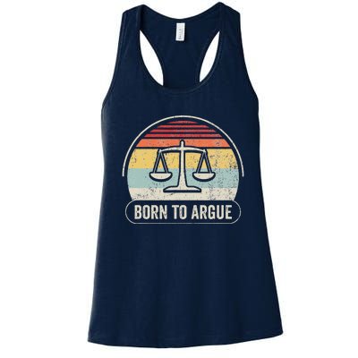 Born To Argue Retro Scales Design Women's Racerback Tank