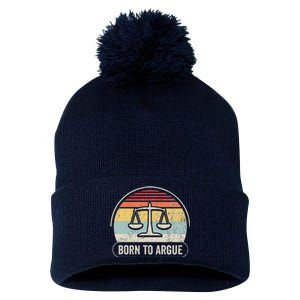 Born To Argue Retro Scales Design Pom Pom 12in Knit Beanie