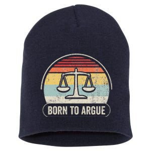 Born To Argue Retro Scales Design Short Acrylic Beanie