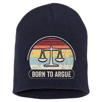 Born To Argue Retro Scales Design Short Acrylic Beanie