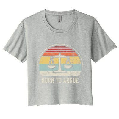 Born To Argue Retro Scales Design Women's Crop Top Tee