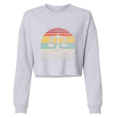 Born To Argue Retro Scales Design Cropped Pullover Crew