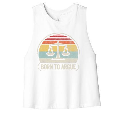 Born To Argue Retro Scales Design Women's Racerback Cropped Tank