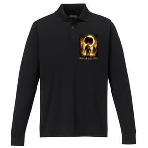 Bigfoot Totality April 8 2024 Performance Long Sleeve Polo