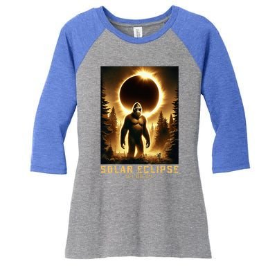 Bigfoot Totality April 8 2024 Women's Tri-Blend 3/4-Sleeve Raglan Shirt