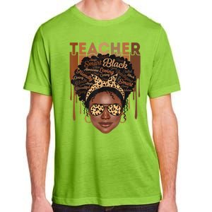 Black Teacher Afro Retro Matching Black History Month Gift Adult ChromaSoft Performance T-Shirt