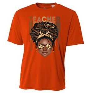 Black Teacher Afro Retro Matching Black History Month Gift Cooling Performance Crew T-Shirt