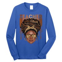 Black Teacher Afro Retro Matching Black History Month Gift Long Sleeve Shirt