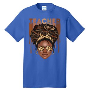 Black Teacher Afro Retro Matching Black History Month Gift Tall T-Shirt